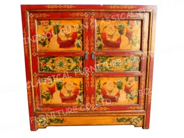 Antique Tibetan Reproduction Chinese Wooden Cabinet