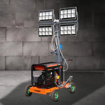 LED Equipped Portable Trolley Lighting Tower for Nighttime Illumination