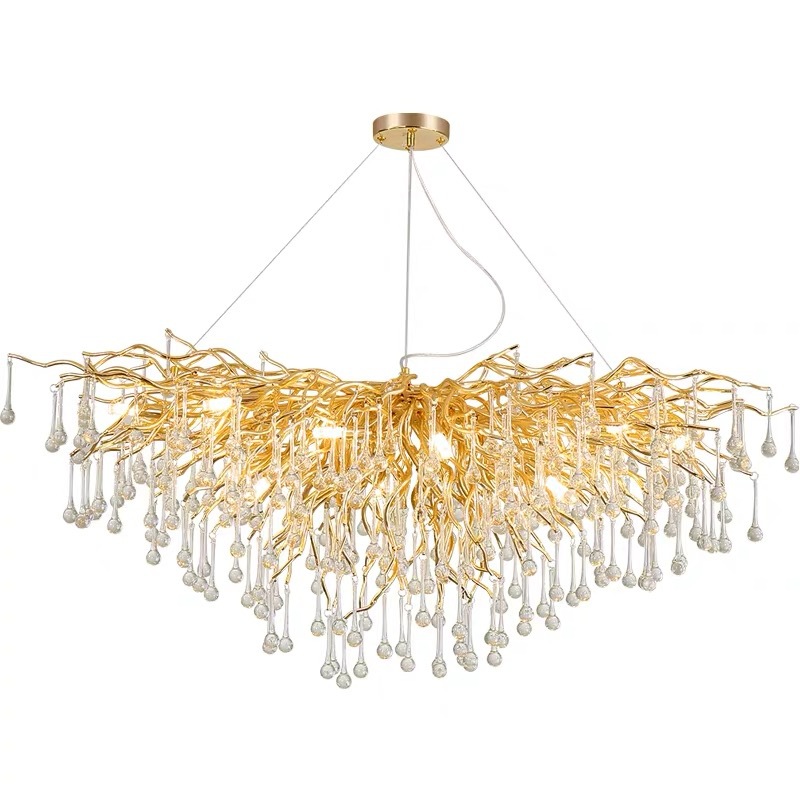 Beaded Crystal Metal Chandelier