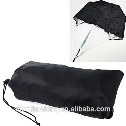 56" Speed Resistance Training Parachute Umbrella Running Chute Soccer Football Training Black Color