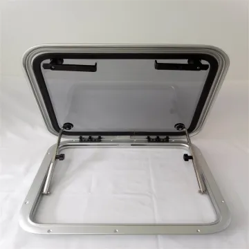 Marine Aluminum Boat Rectangular Hatch Porthole Window - 10 Sizes, Tempered Glass