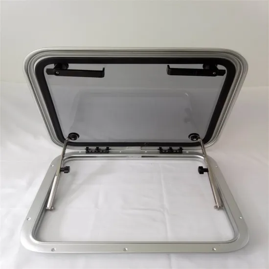 Marine Aluminum Boat Rectangular Hatch Porthole Window - 10 Sizes, Tempered Glass