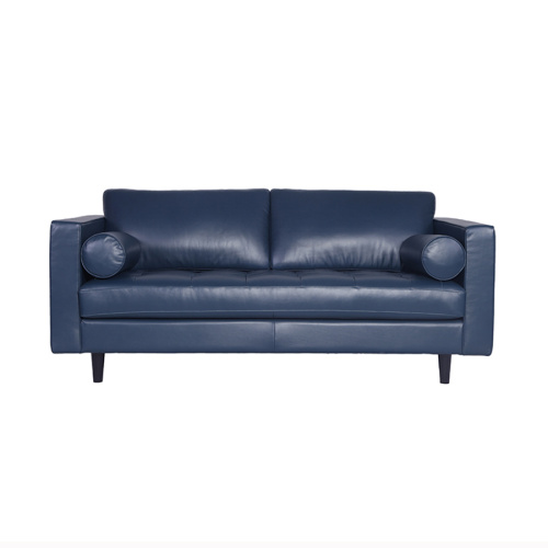 Nowoczesna skórzana sofa sven w kolorze niebieskim