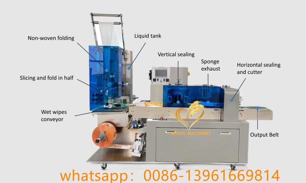 Machine de fabrication d'emballage de tissus humides à sachet unique