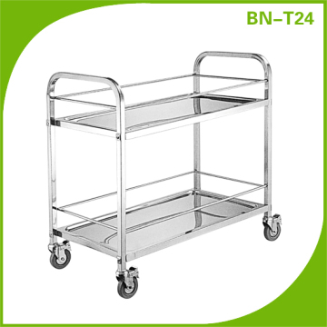 Assembled 2 Tiers Stainless Steel Liquor and Wine Cart