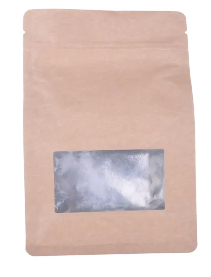Stock Flat Bottom Bags With Clear Window