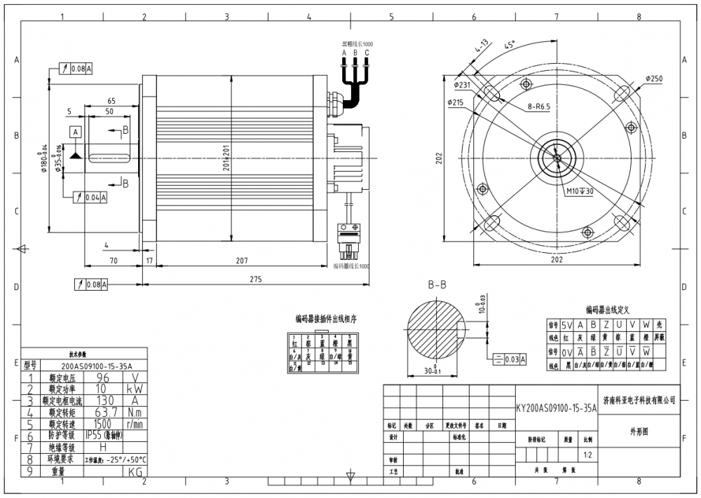 96v 10kw servo motor