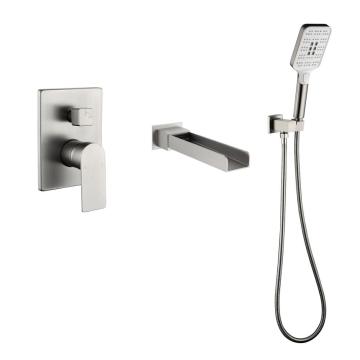 Wall Mount Waterfall Tub Spout Faucet with Handshower