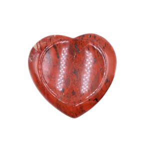 Red Jasper Handmade Craved 40MM Love Heart Thumb Worry Stone for Anxiety Stress Relief Meditation