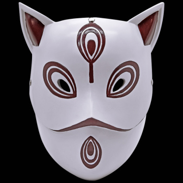 Máscara de cosplay facial branca Kitsune Fox japonesa