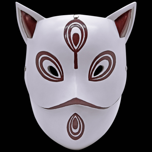 Máscara de cosplay facial branca Kitsune Fox japonesa