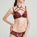 Soutien-gorge en dentelle légèrement rembourré de haute qualité pour femmes soutien-gorge élastique sexy avec culotte en dentelle