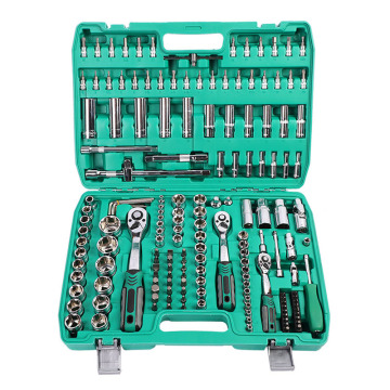Kit Alat Pembaikan Auto dan Basikal 172-Piece Komprehensif: Kotak CR-V, Spanner, Socket, Wrench, dan Skru Pemutar Bit