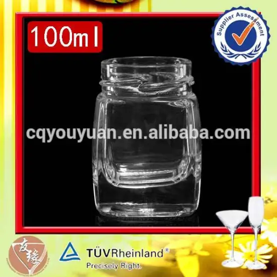 New stylish cheap 100ml small transparent high flint glass bottle for cosmetic