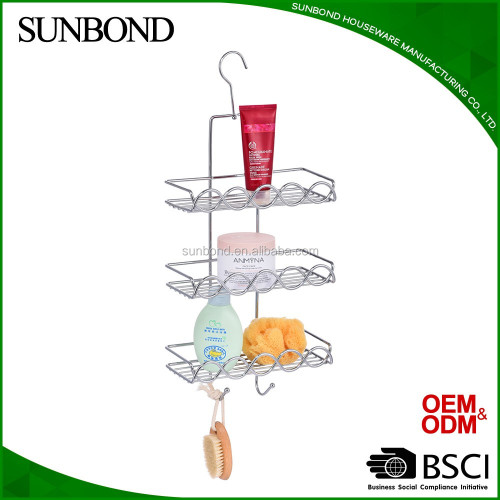 Hanging Shower Caddy Hot selling chrome hanging bathroom tiered shower caddy Manufactory