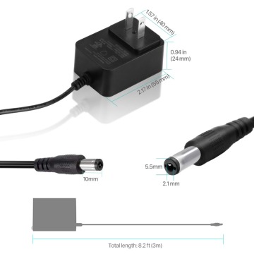 Adaptador de carregador Plug AC/DC Adaptador de energia para câmera CCTV 2,1mm * 5,5mm