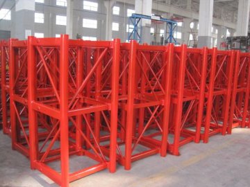 Personalized Red Q345b Steel Fadeless Hoist Tower Crane Mast 650 * 650 * 1508mm