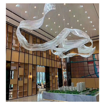 Customized 3D Art Glass Pendant Lights for Hotel Lobbies and Banquet Halls