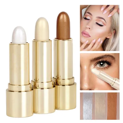 Professional Highlight and Contour Stick: Shimmer Face Cosmetics for a Shiny Solid Look