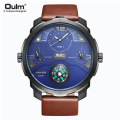 OULM Top Luxury Sport Cronografo Orologi in vera pelle Orologio da uomo di moda 55mm Quadrante piccolo Orologio da polso al quarzo reloj