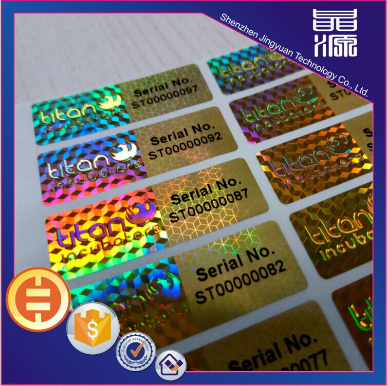 Security sticker with serial number 3D hologram labels