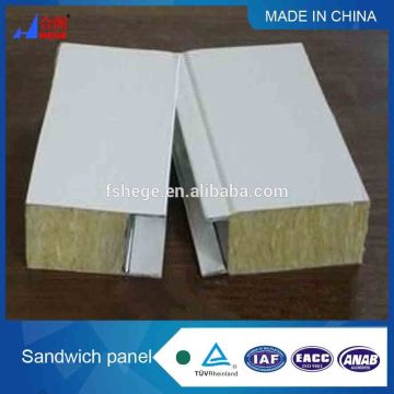 Wall and roof insulated polyurethane sandwich panel,fire rated rock wool and glass wool sandwich panel