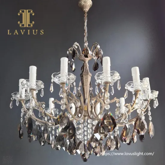 Unique vantage brass black crystal pendant light High luxury design style for villa hotel