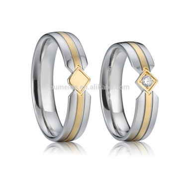 Wholesale customized dubai diamond engineering wedding rings gold plated jewelry