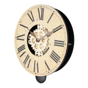 Reloj de pared vintage de madera con péndulo