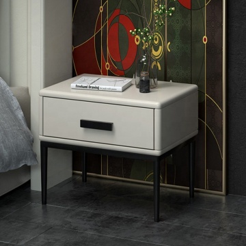 Modern Minimalist Wood Storage Bedside Table with Drawer