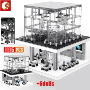 SEMBO BLOCK City Street View bricks LED light Phone Shop archtecture Building Blocks Creator Store Model Figures Assembly Toy
