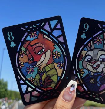 Fenêtre colorée colorée en PVC personnalisée Collection de cartes de jeu en acrylique - 55pcs
