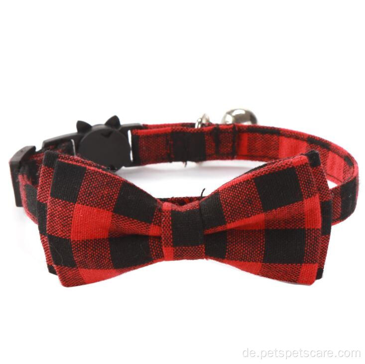 Multicolor -Plaid -Druck abnehmbarer Fliegerkatzenkragen