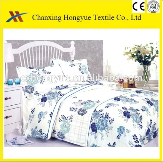 Plain Printed or Bleached Polyester fabric for home upholstery bedding sets fabric