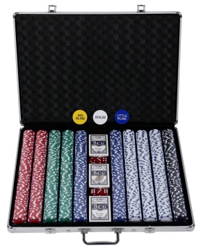 1000pcs Poker -Chip mit 1000 PCS 11,5 g Würfelchips Silber Alaun Hülle