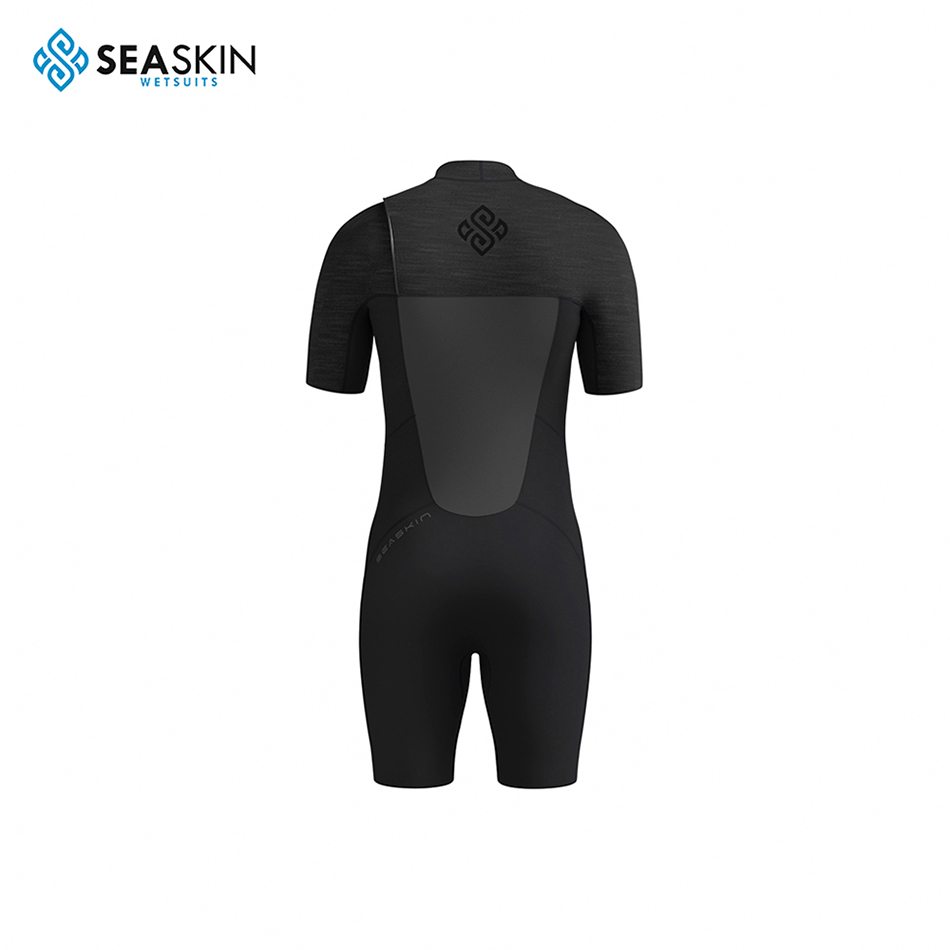 Seaskin Mens Black Short Tay áo ngắn có dây đeo Shorty không có dây đeo