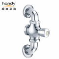 Wall mounted hand-press flush valve