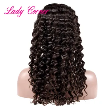 Grade 10 A deep curly natural hairline full lace wig with baby hair