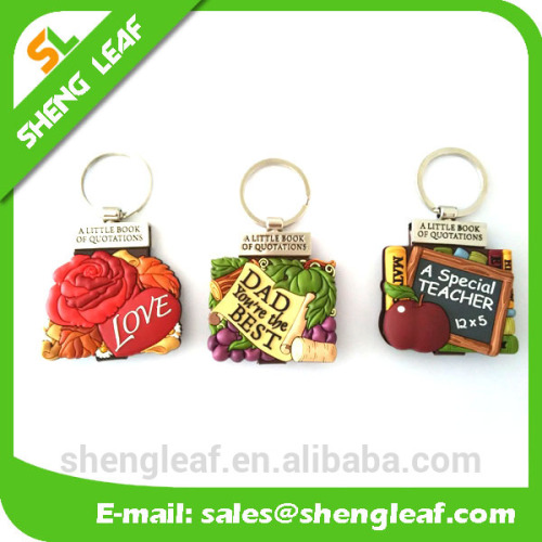 3d soft pvc rubber souvenir keychains small quantity promotional gifts for new year