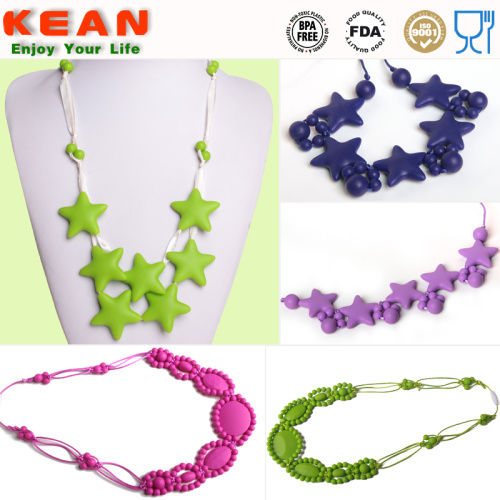 Silicone Beaded Baby Teething Necklace Jewelry