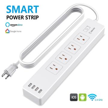 Smart Phone Wifi Strip Pop Sockets US Standard Electrical Plugs Sockets With 4 Outlets 4 USB Port Work With Alexa