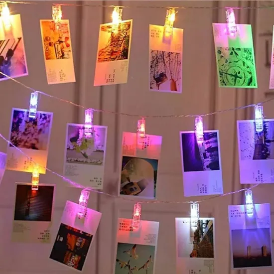 Birthday Party Photo Clip String Fairy Lights