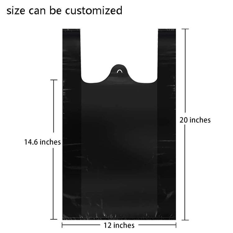 PE Black Plastic Packaging Reusable Plastic Bag for Grocery