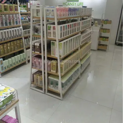 Wooden Cosmetic Display Rack 5 Layer Miniso Shelf