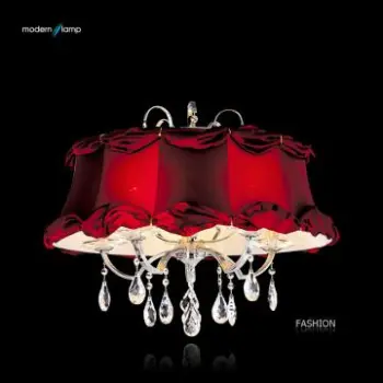 Crimson Fabric Pendant Lamp