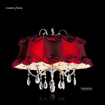 Crimson Fabric Pendant Lamp