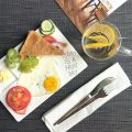 레스토랑 유럽 스타일 사각 세라믹 디너 접시