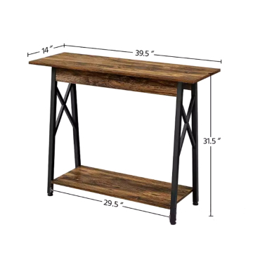 Modern Wooden Large Console Tables with Antique Metal Iron Legs for Living Room Furniture