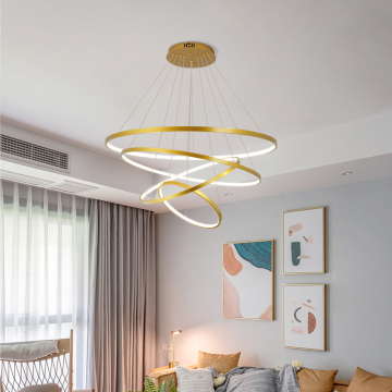 Nordic Modern Aluminum Circle Ring Chandelier LED Pendant Light