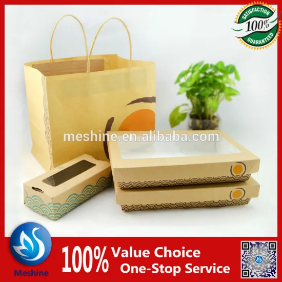 Kraft paper sushi box packaging/disposable take away paper container